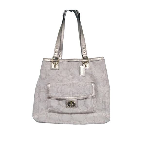 Coach Penelope Canvas Bag, Cream and Gold - Picture 1 of 13